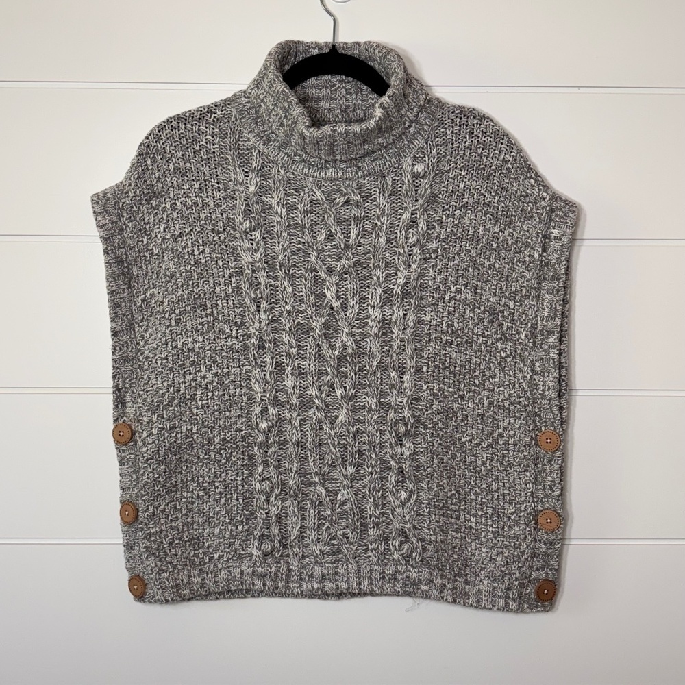 Nula Bug cotton blend turtleneck cable knit sleeveless sweater size US 8